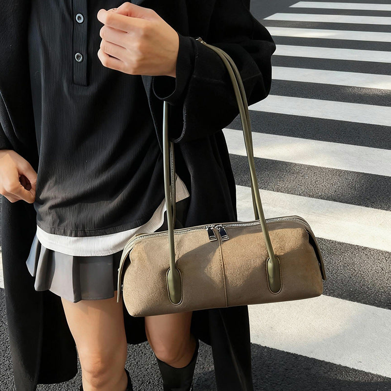 Damen praktische Veloursleder Handtasche Nord Taschen