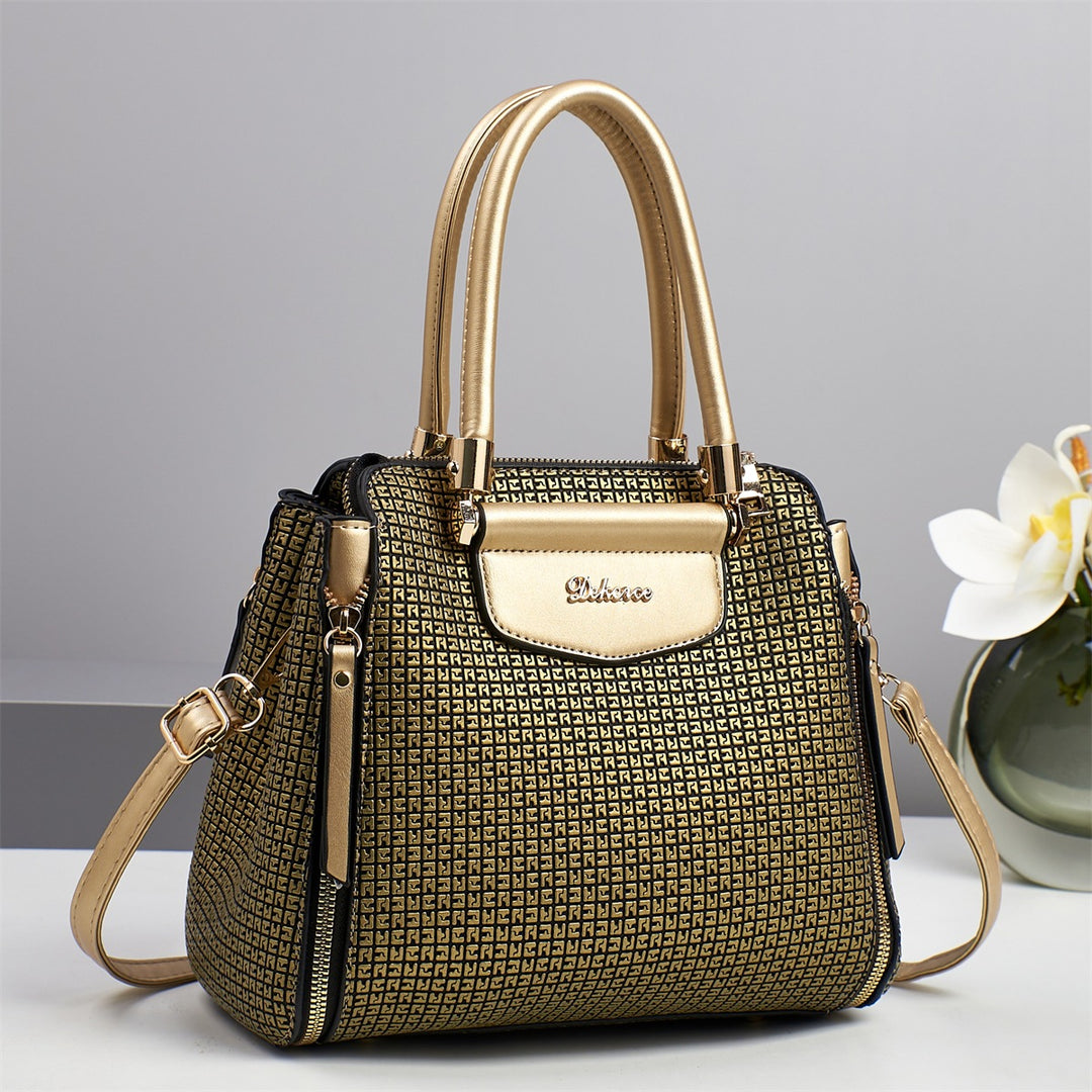 Damen elegante Handtasche mit strukturierter Oberfläche und glanzvollen Akzenten Nord Taschen