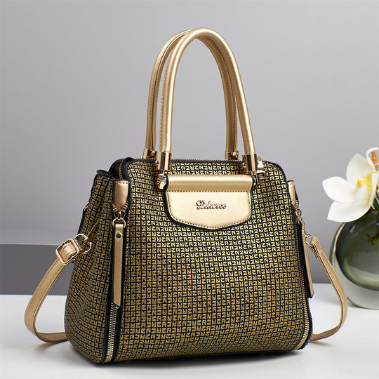 Damen elegante Handtasche mit strukturierter Oberfläche und glanzvollen Akzenten Nord Taschen