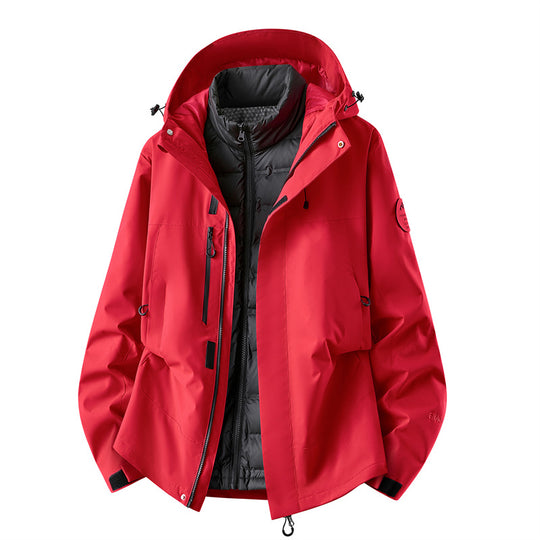 Herren wasserdichte Outdoorjacke mit abnehmbarer Fleece-Innenjacke Nord Taschen