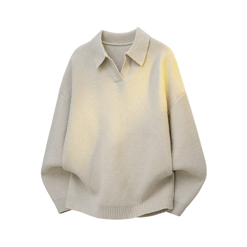 Damen Oversize Strick-Polo mit offenem V-Ausschnitt, Raglanärmeln & verlängertem Rückensaum Nord Taschen