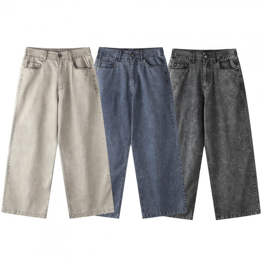 Damen Weite Cropped-Jeanshose Nord Taschen