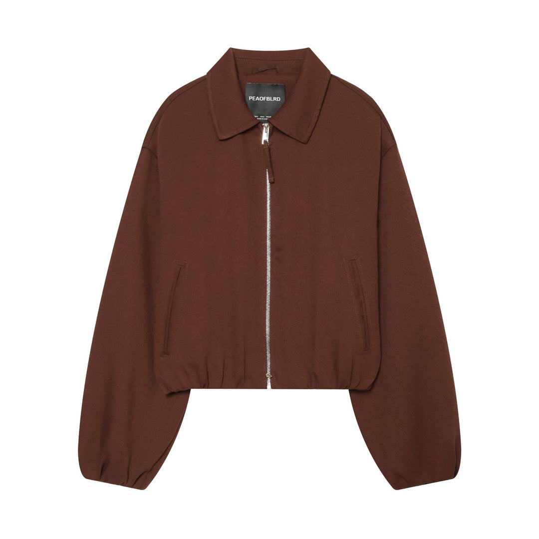Damen 80+ Cropped Blousonjacke mit Hemdkragen, durchgehendem Reißverschluss und elastischem Saum Nord Taschen