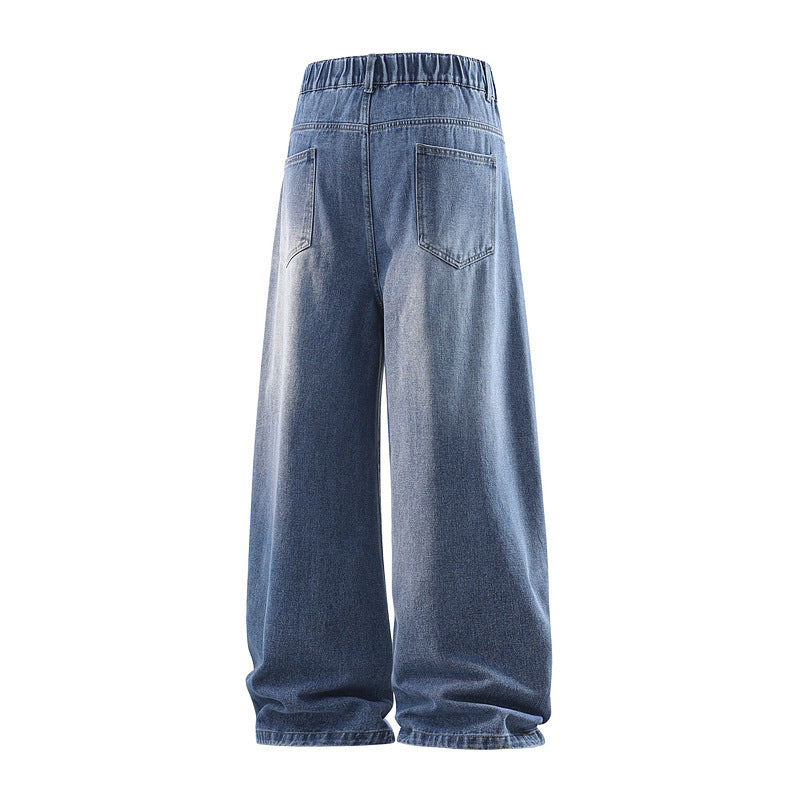 Damen Weite Jeanshose mit hohem Bund, elastischem Taillenbund und Baggy‑Silhouette Nord Taschen