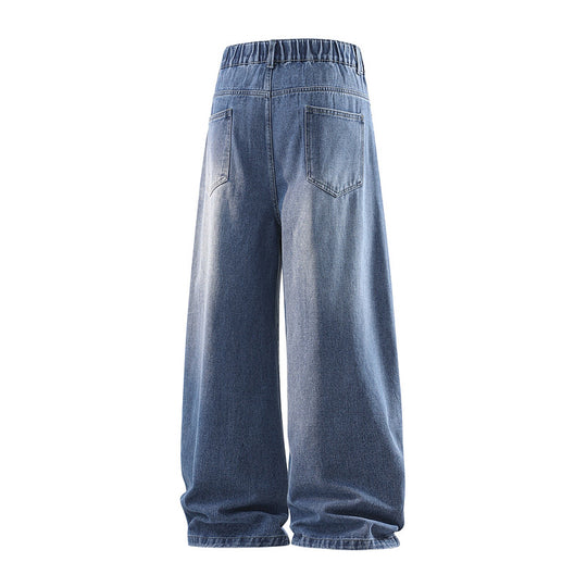 Damen Weite Jeanshose mit hohem Bund, elastischem Taillenbund und Baggy‑Silhouette Nord Taschen