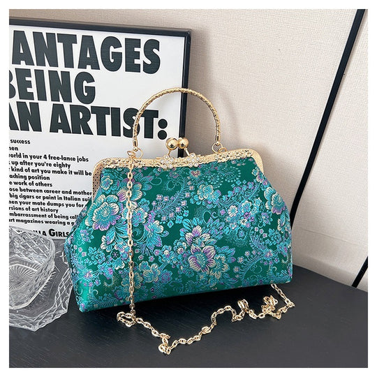 Damen Vintage-Tasche mit floralem Design und Kettenriemen Nord Taschen