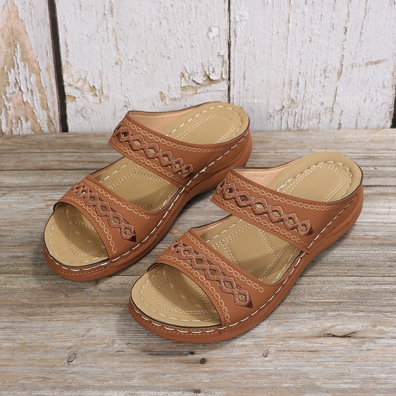 Damen Komfortable Riemchen-Sandalen mit flauschigem Fußbett