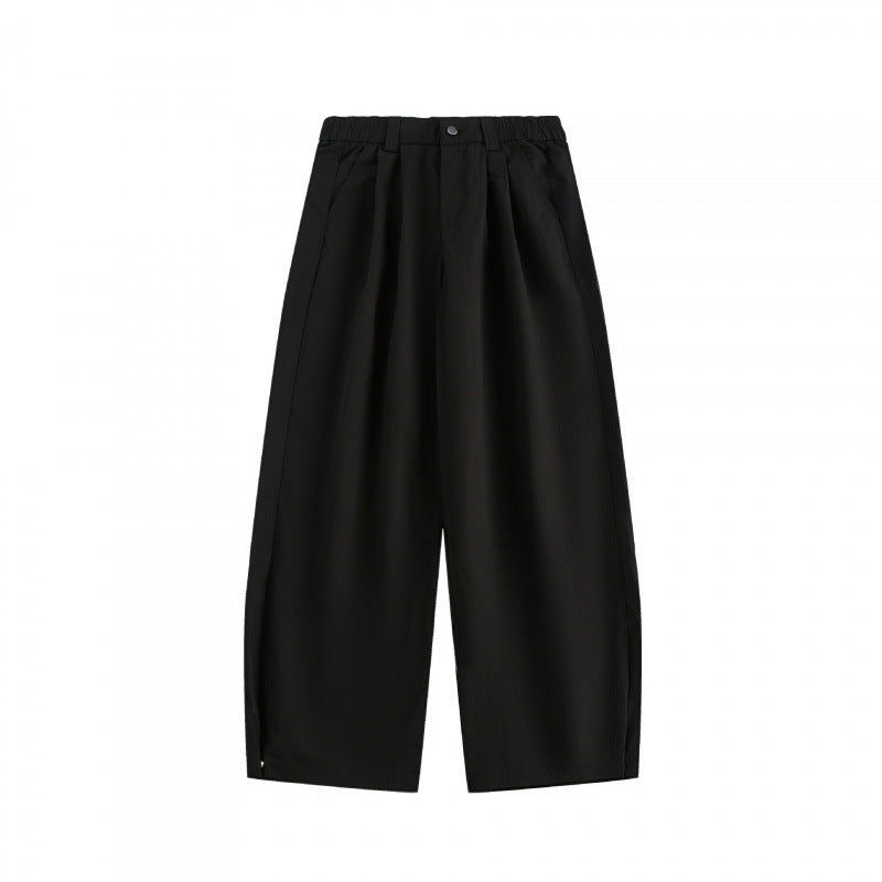 Damen Weite hochgeschnittene Culotte‑Hose mit Bundfalten, elastischem Taillenbund und Eingrifftaschen Nord Taschen