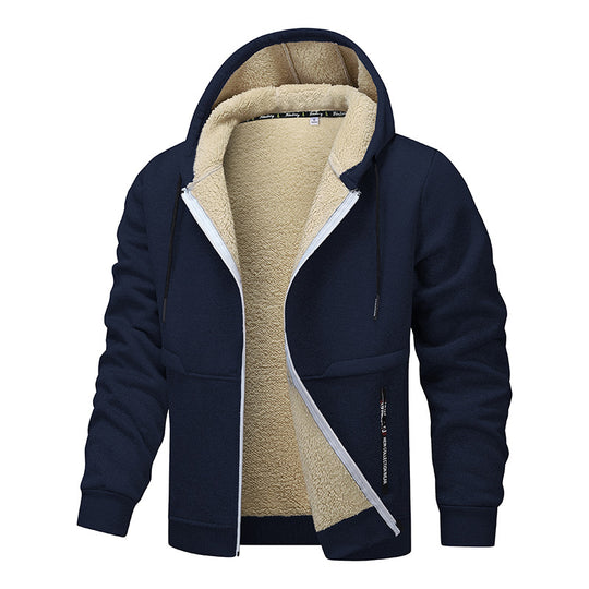 Herren Gefütterte Kapuzenjacke mit Teddyfutter, durchgehendem Reißverschluss und Eingriffstaschen Nord Taschen