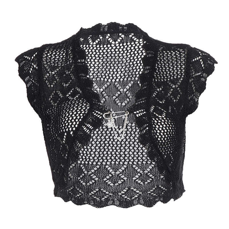 Damen Strickoberteil mit filigranem Lochdesign Nord Taschen