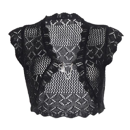 Damen Strickoberteil mit filigranem Lochdesign Nord Taschen