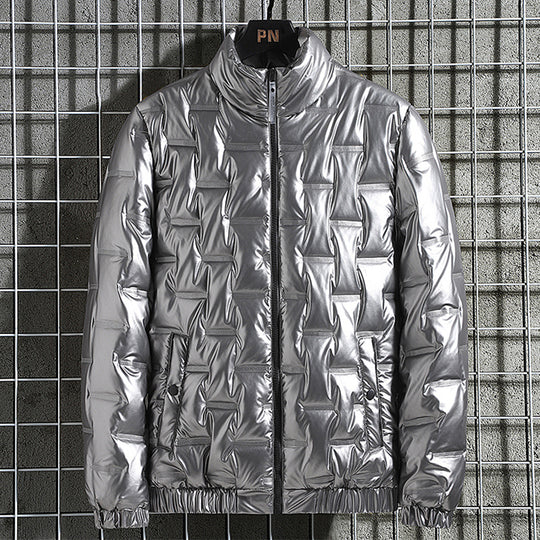 Herren Metallic-gesteppte Thermoisolierte Steppjacke mit hohem Stehkragen Nord Taschen