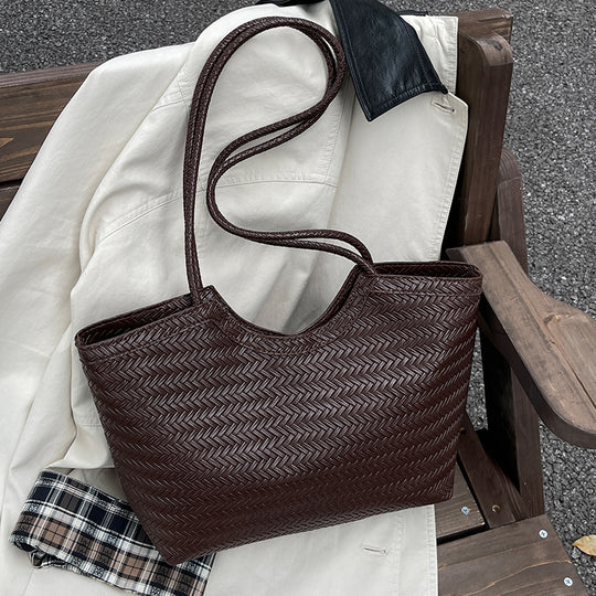 Damen Jute-Shopper-Tasche mit auffälligem Wabenmuster Nord Taschen
