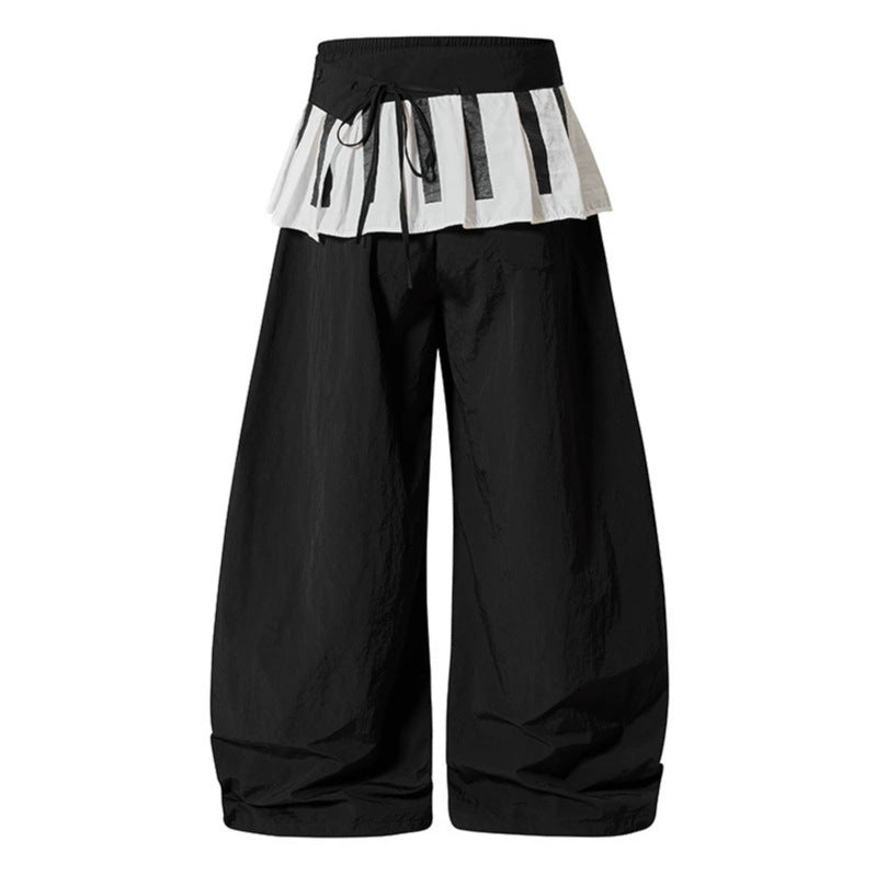 Damen Weite Culotte-Hose mit Volantbund, Tunnelzug und Ballonbein Nord Taschen