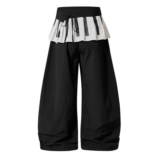 Damen Weite Culotte-Hose mit Volantbund, Tunnelzug und Ballonbein Nord Taschen