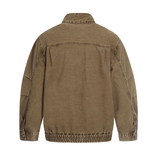 Herren Kurz geschnittener Field‑Bomber im Vintage‑Canvas mit Stehkragen und großen Pattentaschen Nord Taschen
