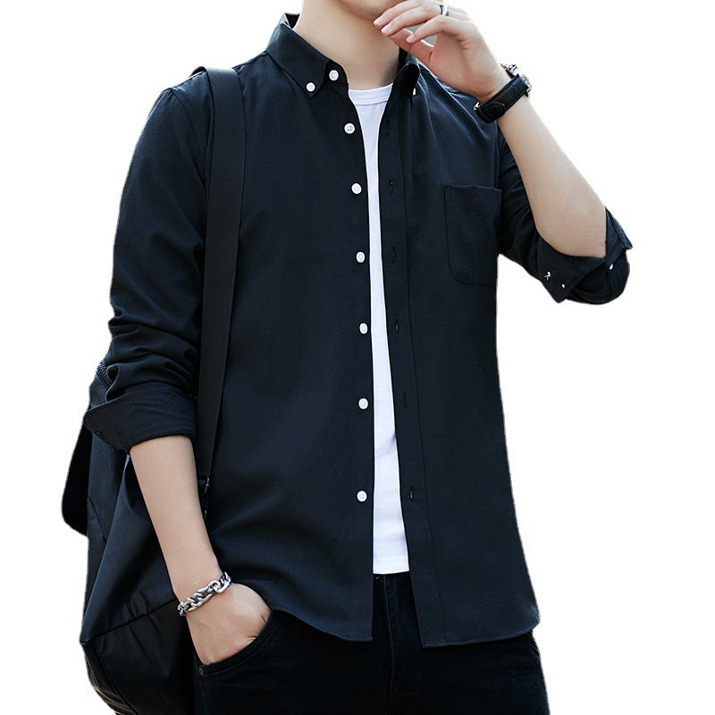 Herren langärmeliges Button-Down-Hemd mit Brusttasche und schlanker Freizeitpassform Nord Taschen