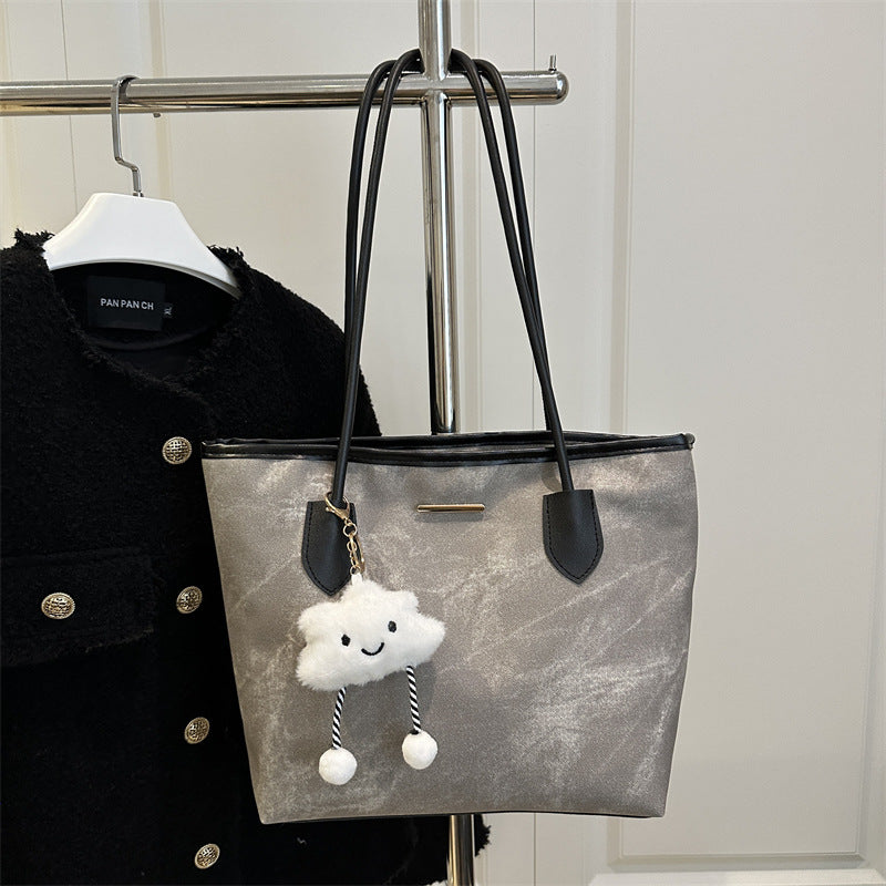 Damen Shopper-Tasche aus strapazierfähigem Canvas mit eleganten Ledergriffen Nord Taschen