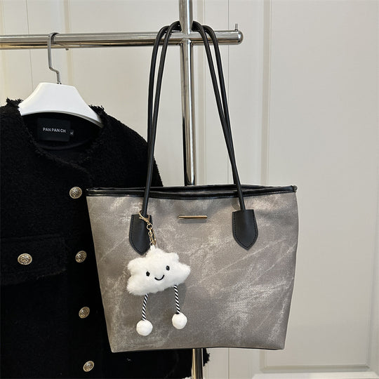 Damen Shopper-Tasche aus strapazierfähigem Canvas mit eleganten Ledergriffen Nord Taschen
