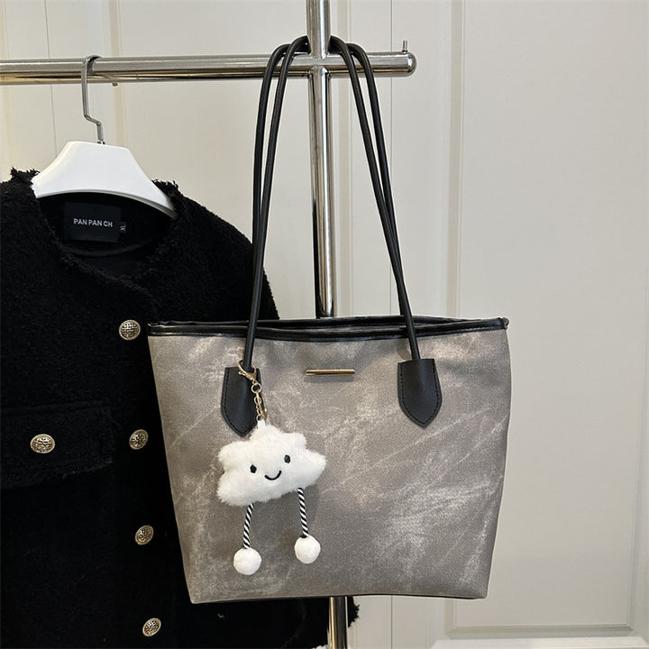 Damen Shopper-Tasche aus strapazierfähigem Canvas mit eleganten Ledergriffen Nord Taschen