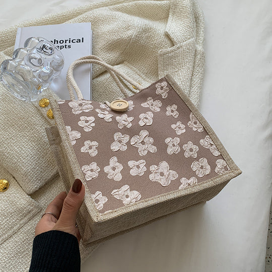 Damen Stoff Tragetasche mit floralem Design Nord Taschen