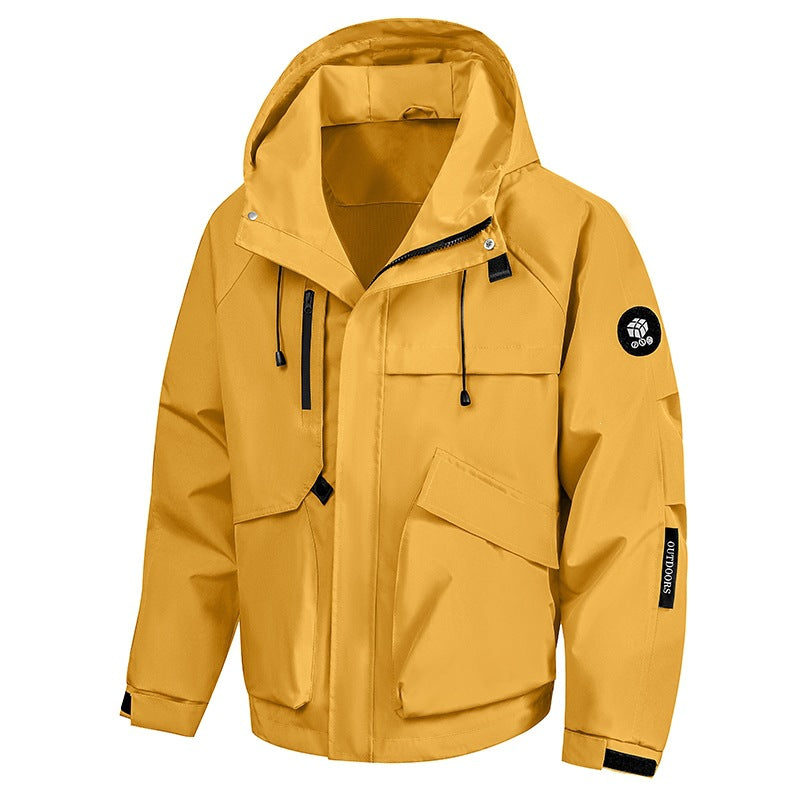 Herren Wasserabweisende Utility-Outdoorjacke mit Kapuze, Mehrfachtaschen & verstellbaren Manschetten Nord Taschen