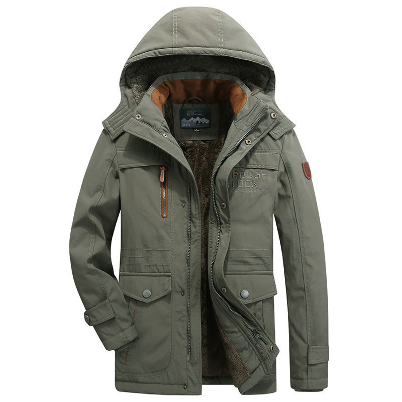 Herren winddichter Freizeitparka mit kuscheliger Teddyfleece‑Innenschicht und Multifunktionstaschen Nord Taschen