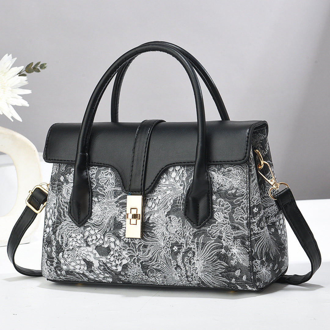 Damen elegante Handtasche mit kunstvollem floralen Design Nord Taschen