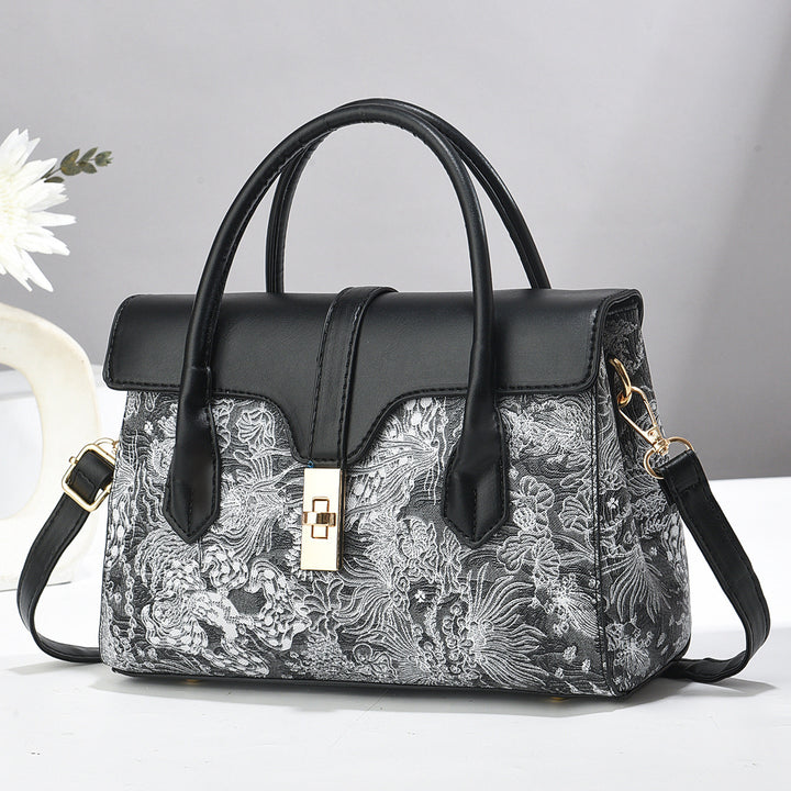 Damen elegante Handtasche mit kunstvollem floralen Design Nord Taschen