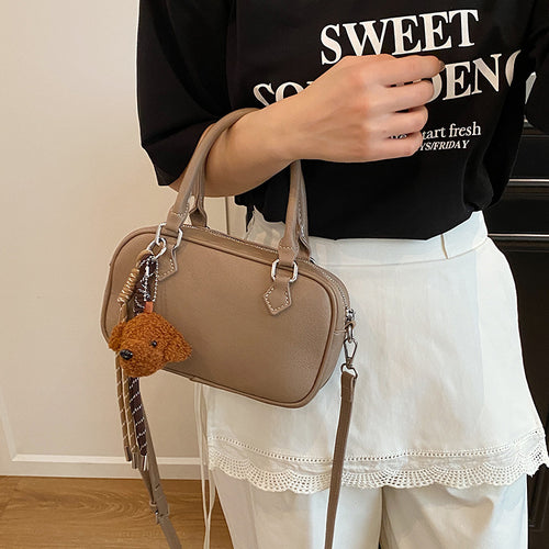 Damen modische Handtasche mit abnehmbarem Tieranhänger Nord Taschen