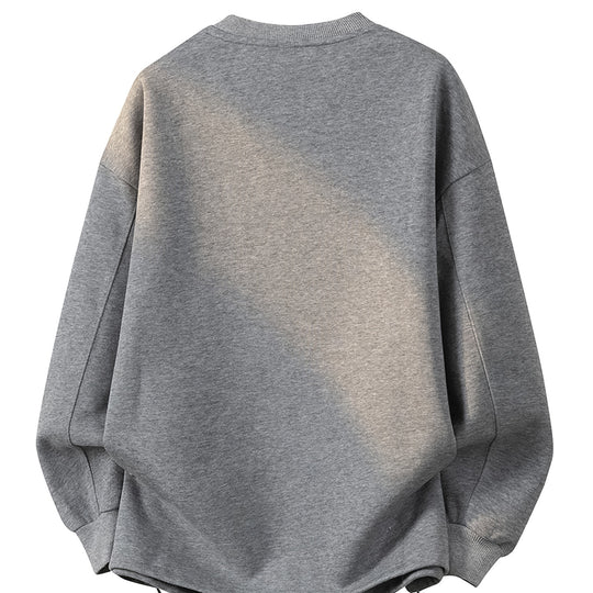 Damen Oversize-Sweatshirt mit gesticktem Schriftzug, abgerundetem Saum & überschnittener Schulter Nord Taschen
