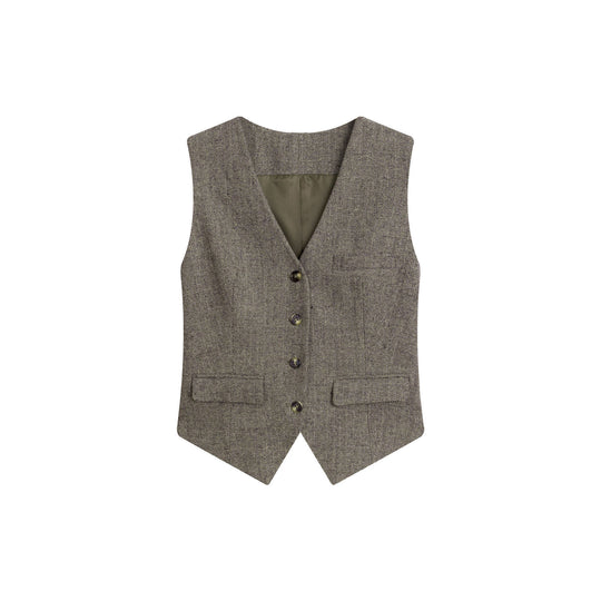 Damen Modischer Tweed Blazer Nord Taschen