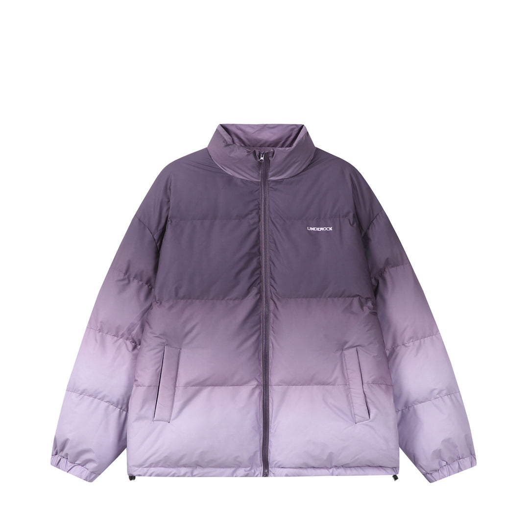 Damen Kurz geschnittene wattierte Steppjacke mit hohem Funnelkragen und Ombré-Detail Nord Taschen