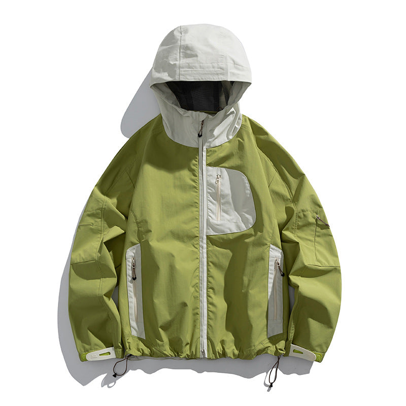 Herren technische wasserabweisende Outdoor-Softshell-Jacke mit Kapuze und verstellbarem Saum Nord Taschen
