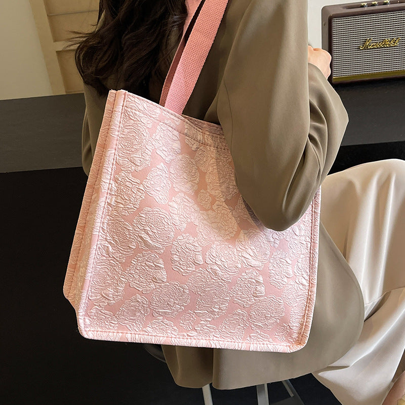 Damen Jute-Tragetasche mit floralem Muster und stabilen Griffen Nord Taschen