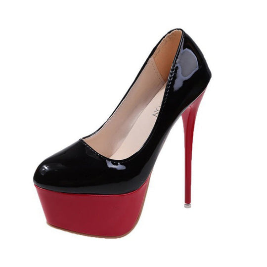 Damen Plateau-Pumps mit außergewöhnlichem Glanz und hohem Stiletto-Absatz Nord Taschen