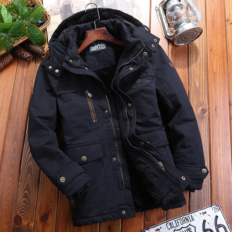 Herren Wetterfeste Fleecejacke mit abnehmbarer Kapuze Nord Taschen