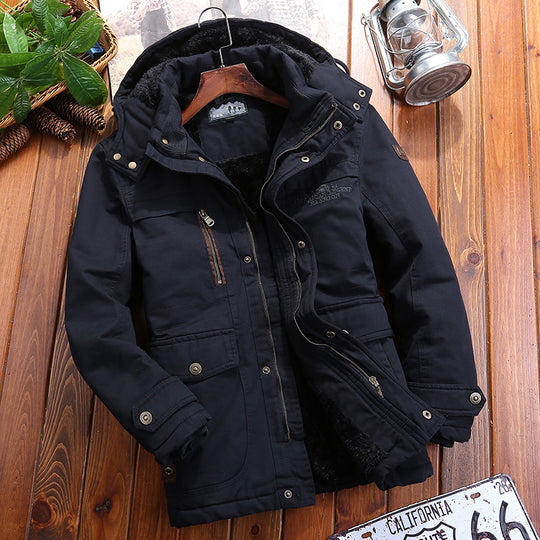Herren Wetterfeste Fleecejacke mit abnehmbarer Kapuze Nord Taschen