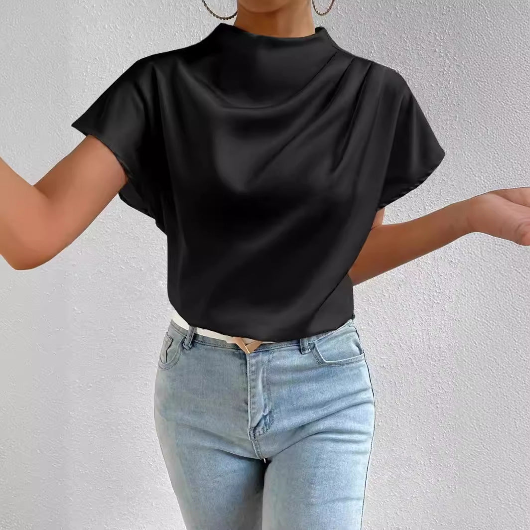Damen ierte Bluse mit elegantem Stehkragen