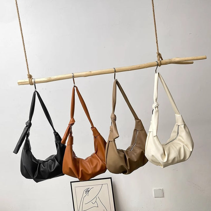 Damen Hobo-Tasche mit raffiniertem Faltendesign und weichem Kunstleder Nord Taschen