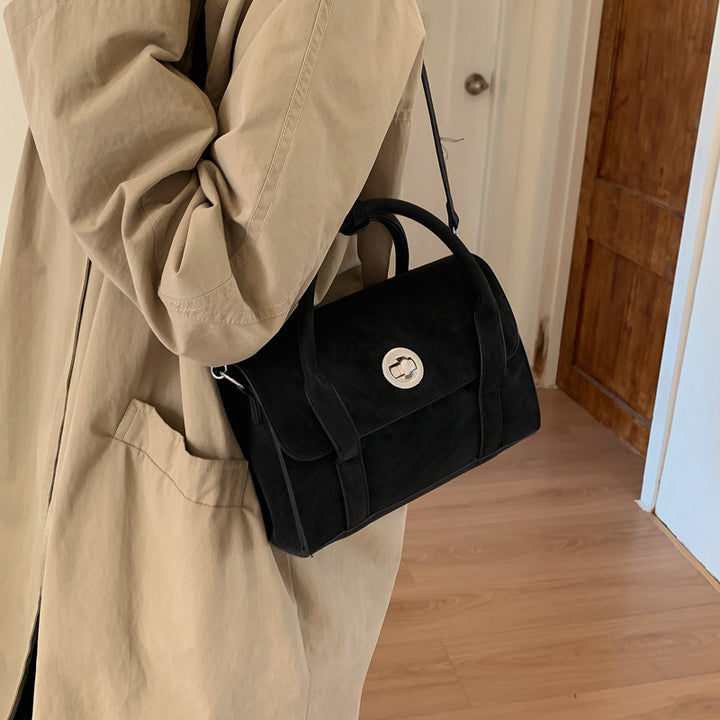 Damen elegante Umhängetasche aus weichem Veloursleder Nord Taschen