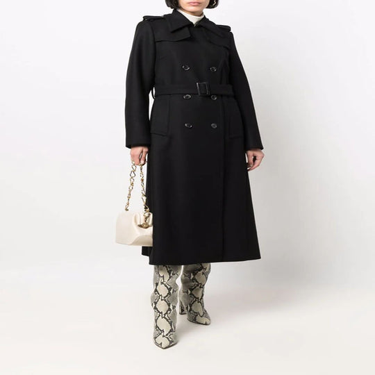 Damen Gehrock-Mantel im Trenchcoat-Stil mit betonter Taille und Schulterriegel Nord Taschen