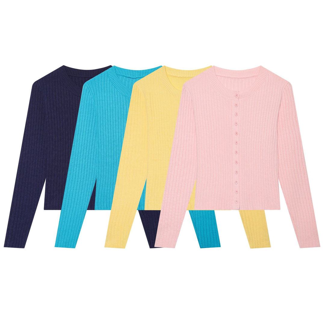 Damen Feinstrick‑Cardigan mit Rippstruktur und durchgehender Knopfleiste Nord Taschen