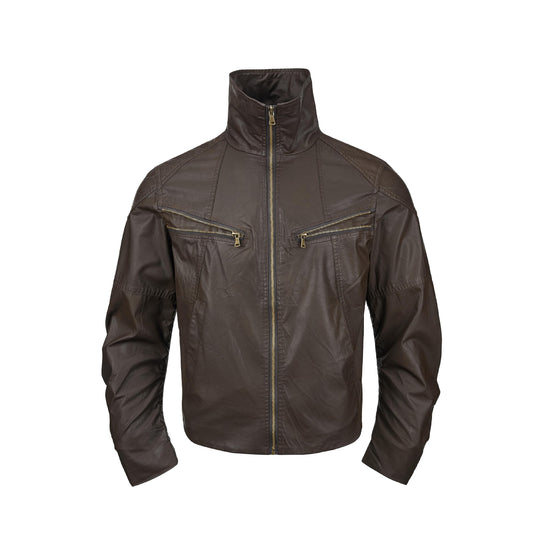 Herren Lederoptik‑Blouson mit hohem Stehkragen und Reißverschluss‑Brusttaschen Nord Taschen