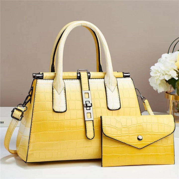 Damen Handtasche im eleganten Krokodil-Look mit abnehmbarer Clutch Nord Taschen