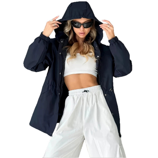 Damen Kapuzen-Parka mit Taillenzug und windabweisender Außenhülle Nord Taschen