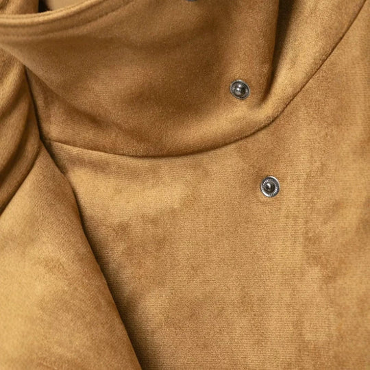 Damen Kurzblouson aus Kunstleder mit doppelreihiger Knopfleiste und Schultercape Nord Taschen