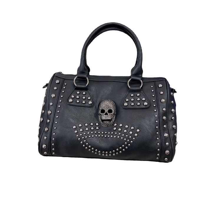 Damen Hobo-Tasche mit dekorativem Totenkopf-Design und robusten Nieten Nord Taschen