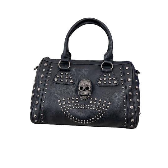 Damen Hobo-Tasche mit modischem Totenkopf-Design und eleganten Nieten Nord Taschen