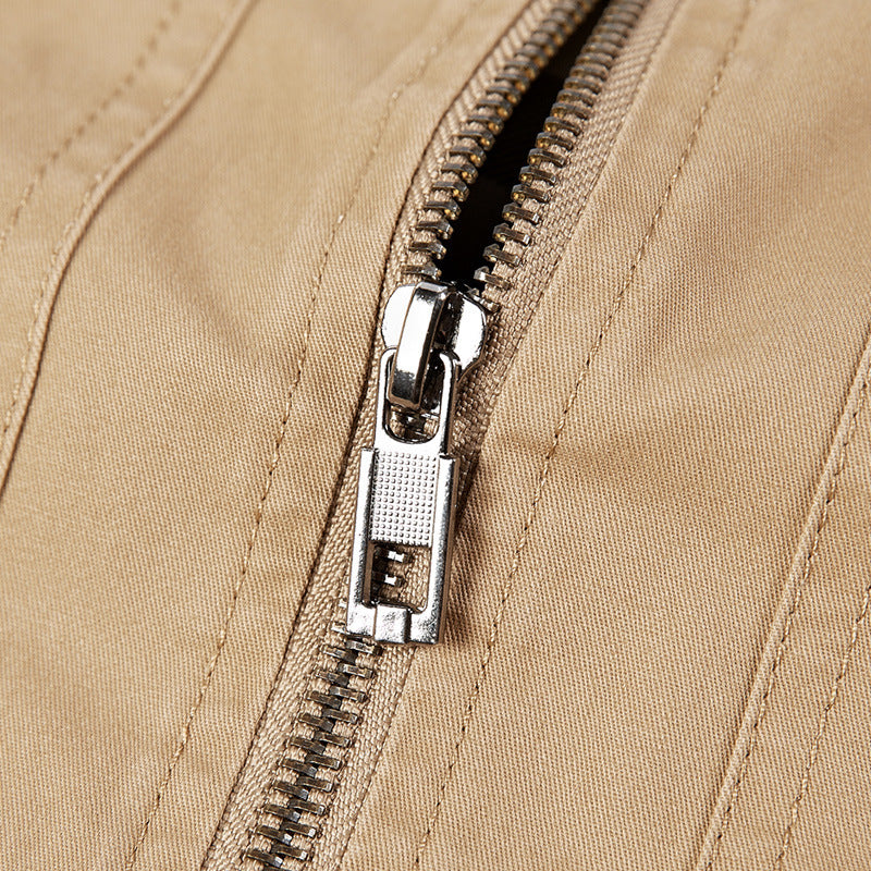 Herren leichte Canvas-Bomberjacke mit kariertem Innenfutter Nord Taschen